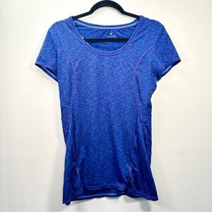 Athleta Purple and Blue Pop Space-Dye Athletic Tee